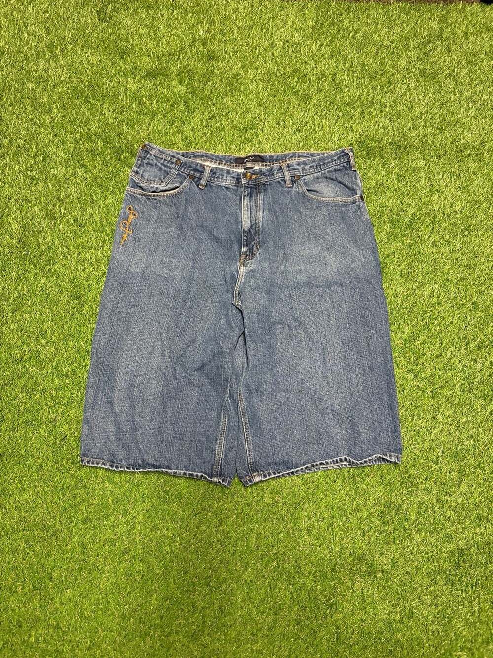 Vintage Y2K Sean John Mens 38 Baggy Denim Jorts Graphic Pocket Shorts